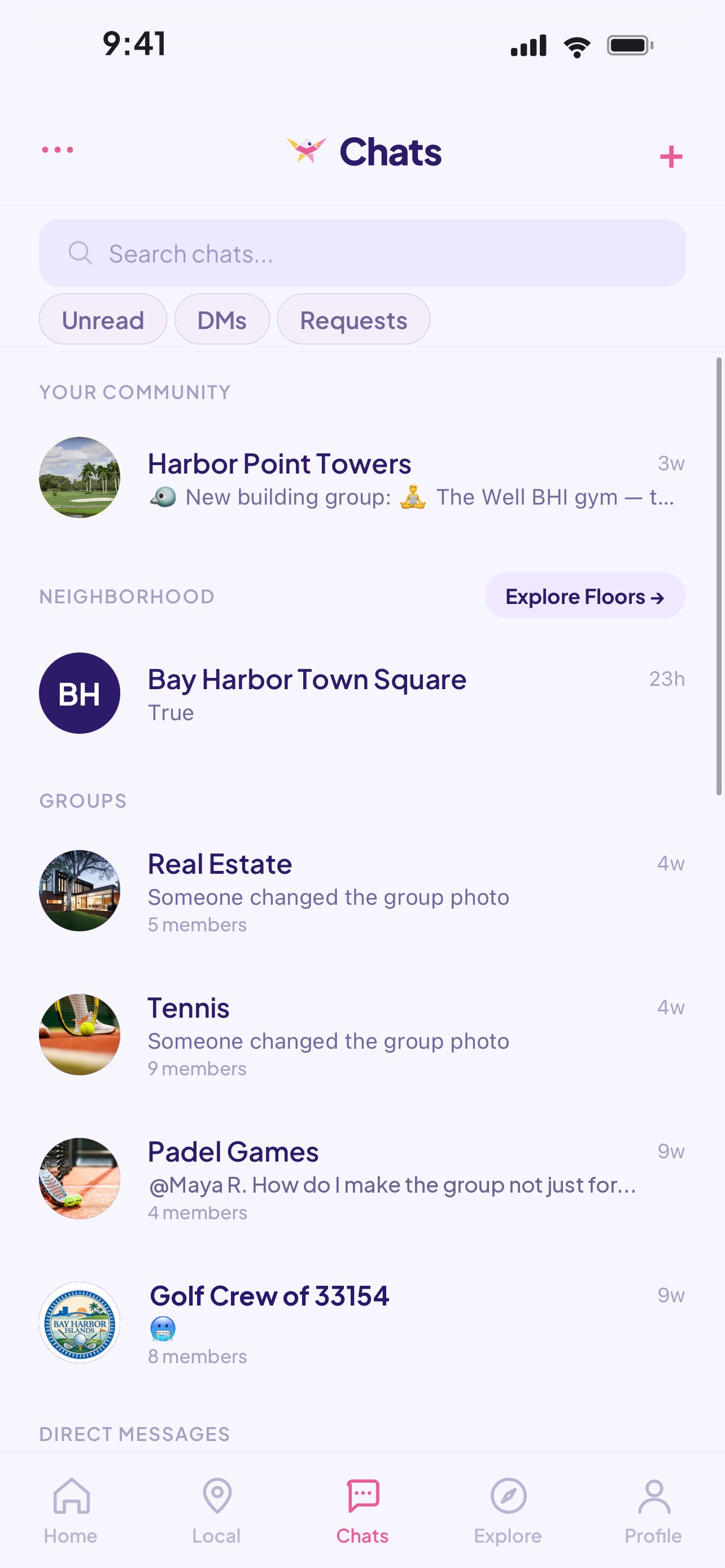 Chirp chats with your building, neighborhood, and interest groups
